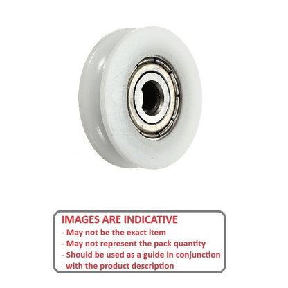 1043339 | PUI024-0381-064-N-BB --- U Groove Idler Pulleys - 2.39x38.1x6.35 mm - Nylon (Polyamide 6/6)