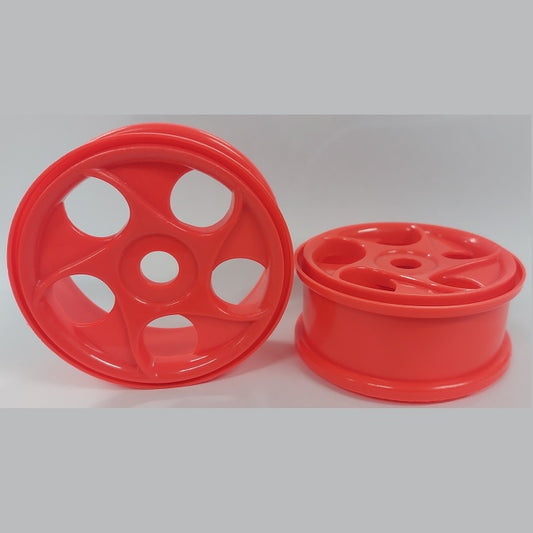 1225497 | RM-8O-080-O-5H (2 Pcs) --- RC Car Rims Hobby - Rim Colour Fluro Orange 5 Spiral Spoke
