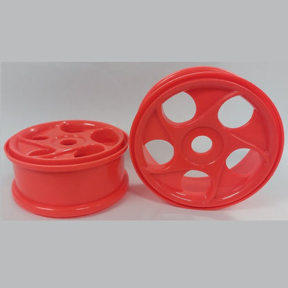1225497 | RM-8O-080-O-5H (2 Pcs) --- RC Car Rims Hobby - Rim Colour Fluro Orange 5 Spiral Spoke