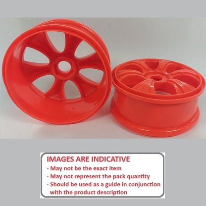 1225685 | RM-8O-080-R-5L (2 Pcs) --- RC Car Rims Hobby - Rim Colour Red 7 Spoke
