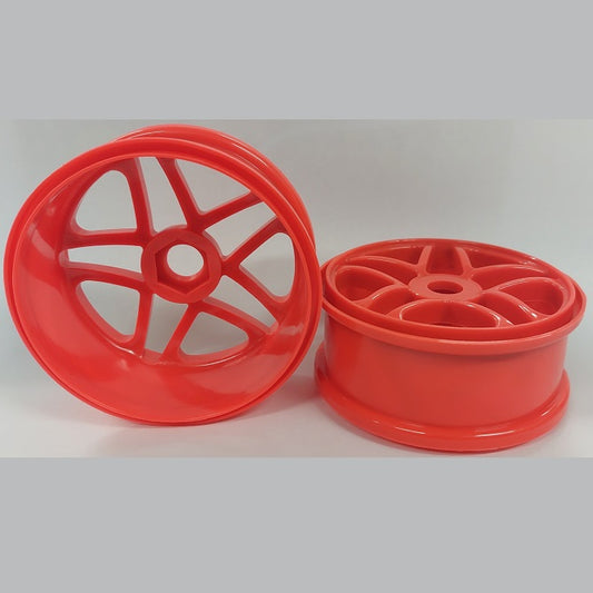 1225501 | RM-8O-080-R-5T (2 Pcs) --- RC Car Rims Hobby - Rim Colour Red 5 Split Spoke - Plastic
