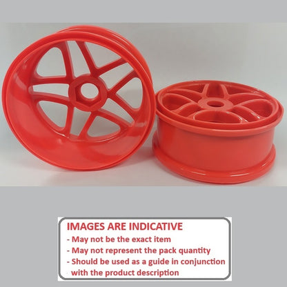 1225501 | RM-8O-080-R-5T (2 Pcs) --- RC Car Rims Hobby - Rim Colour Red 5 Split Spoke - Plastic