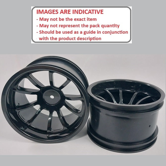 1225804 | RM-XM-078-BK-10 (2 Pcs) --- RC Car Rims Hobby - Rim Colour Black 10 Spoke