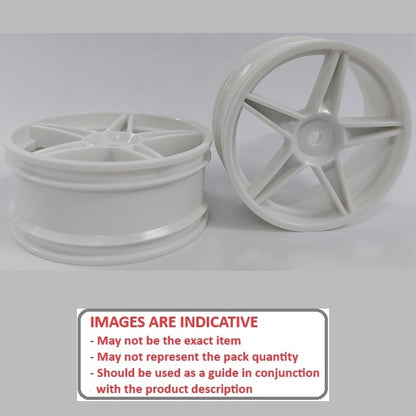 1225507 | RM-XO-060N-W-5 (2 Pcs) --- RC Car Rims Hobby - Rim Colour White 5 Spoke