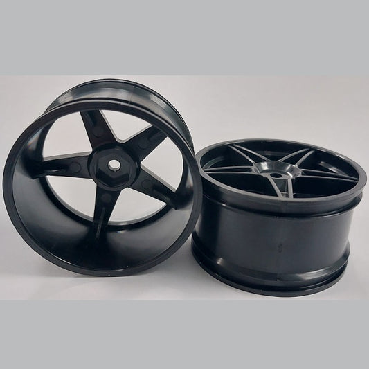 1225495 | RM-XO-060W-BK-5 (2 Pcs) --- RC Car Rims Hobby - Rim Colour Black 5 Spoke - Plastic