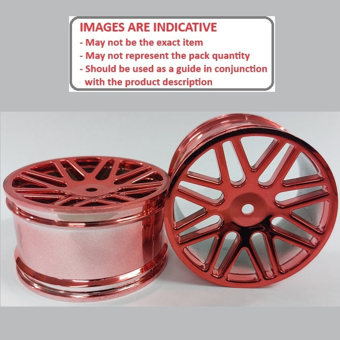 1226108 | RM-XO-060W-MR-16 (2 Pcs) --- RC Car Rims Hobby - Rim Colour Metallic Red 16 Spoke - Plastic