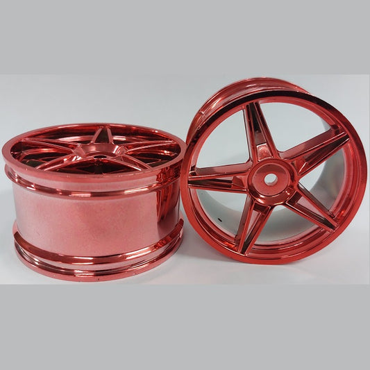 1225575 | RM-XO-060W-MR-5 (2 Pcs) --- RC Car Rims Hobby - Rim Colour Metallic Red 5 Spoke