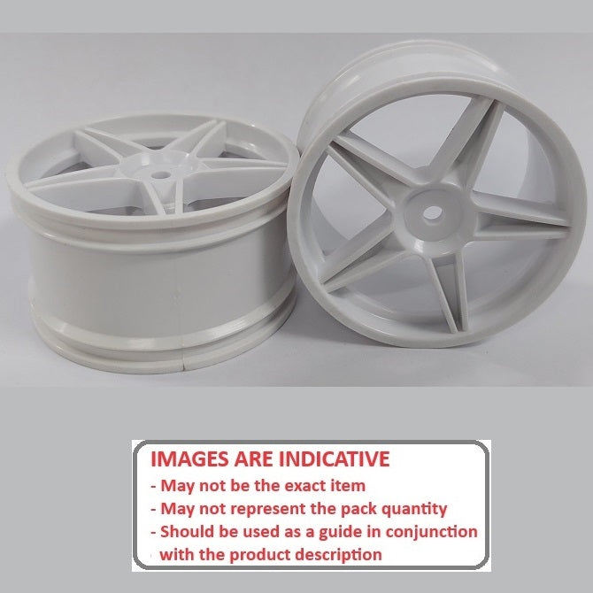 1225508 | RM-XO-060W-W-5 (2 Pcs) --- RC Car Rims Hobby - Rim Colour White 5 Spoke
