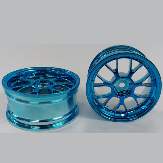 1225683 | RM-XR-052-BU-7K (2 Pcs) --- RC Car Rims Hobby - Rim Colour Blue 7 Fork Spoke - Plastic