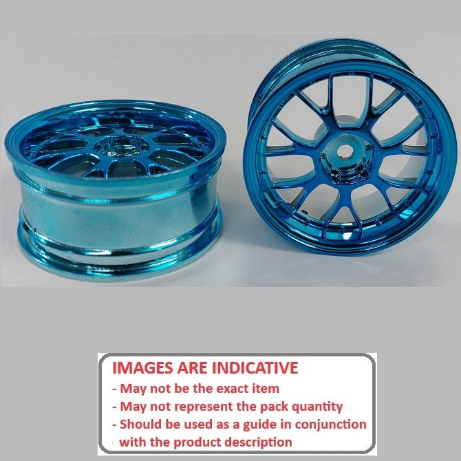 1225683 | RM-XR-052-BU-7K (2 Pcs) --- RC Car Rims Hobby - Rim Colour Blue 7 Fork Spoke - Plastic