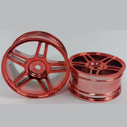 1225500 | RM-XR-052-R-5T (2 Pcs) --- RC Car Rims Hobby - Rim Colour Red 5 Split Spoke - Plastic