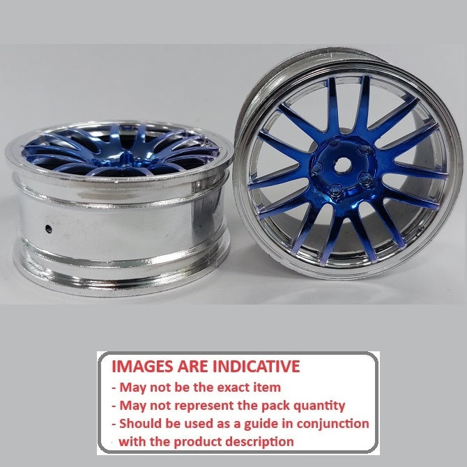1225904 | RM-XR-052-SBU-12 (5 Pcs) --- RC Car Rims Hobby - Rim Colour Silver with Blue 12 Spoke