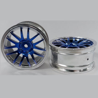 1225904 | RM-XR-052-SBU-12 (5 Pcs) --- RC Car Rims Hobby - Rim Colour Silver with Blue 12 Spoke
