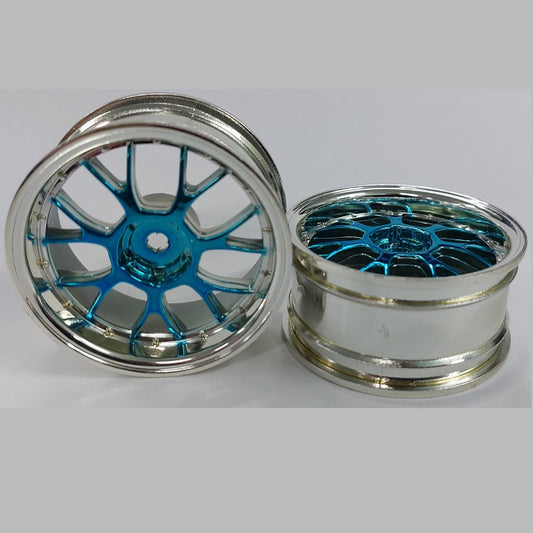 1225686 | RM-XR-052-SBU-7K (5 Pcs) --- RC Car Rims Hobby - Rim Colour Silver with Blue 7 Fork Spoke