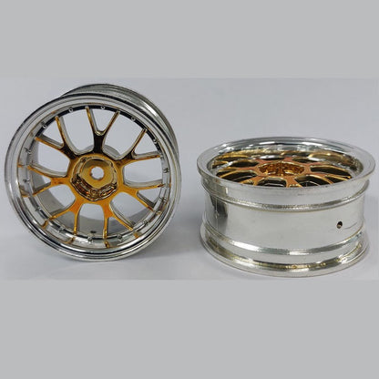 1225687 | RM-XR-052-SY-7K (5 Pcs) --- RC Car Rims Hobby - Rim Colour Silver with Yellow 7 Fork Spoke