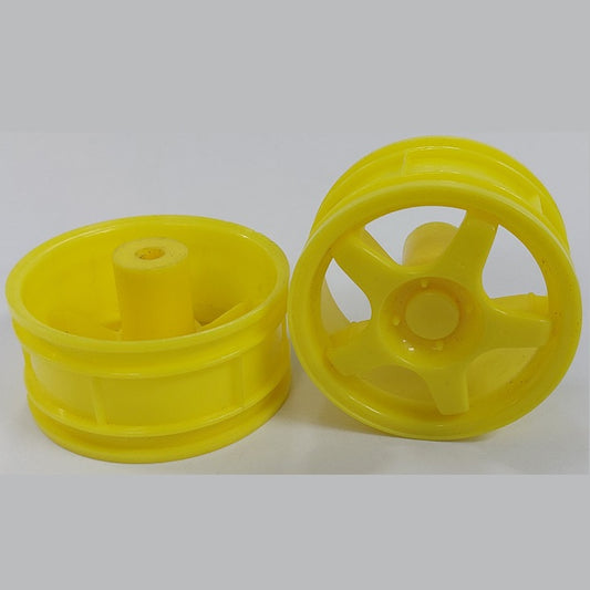 1225510 | RM-XR-052-Y-5 (2 Pcs) --- RC Car Rims Hobby - Rim Colour Yellow 5 Solid Spoke - Plastic