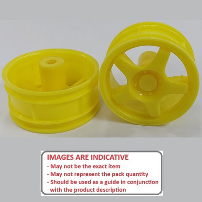 1225510 | RM-XR-052-Y-5 (2 Pcs) --- RC Car Rims Hobby - Rim Colour Yellow 5 Solid Spoke - Plastic