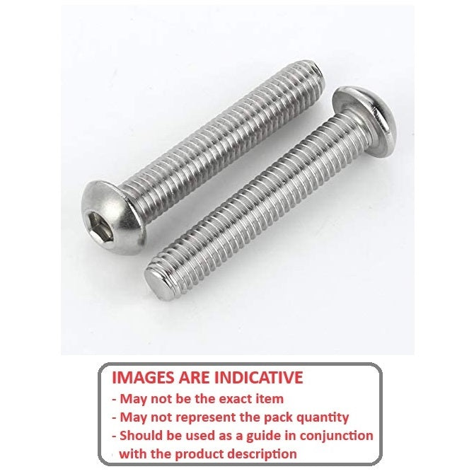 1039726 | SC020M-016-B-SK-S4 (10 Pcs) --- Button Screws - M2 -2x0.4mm- 16 mm - 304 Stainless