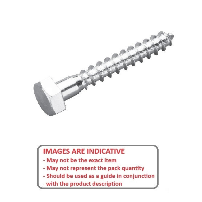 1088750 | SCT100MF-100-CO-S6 (5 Pcs) --- Coach Screws - M10 Fine -10x1.25mm- - 100 mm - Stainless Steel 316 Similar to A4, 18-10