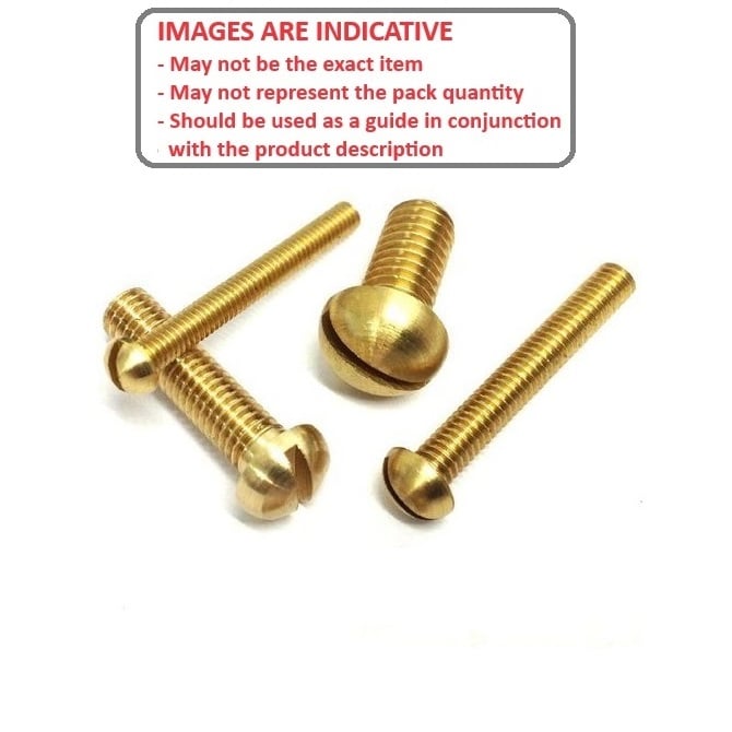 1071377 | SC064W-051-R-SL-BR (100 Pcs) --- Round Head Screws - 1/4-20 BSW -6.35mm- 50.8 mm - Brass