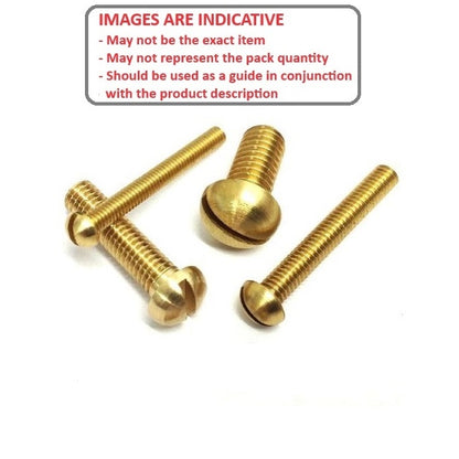 1052649 | SC039W-006-R-SL-BR (20 Pcs) --- Round Head Screws - 5/32-32 BSW -3.969mm- 6.4 mm - Brass