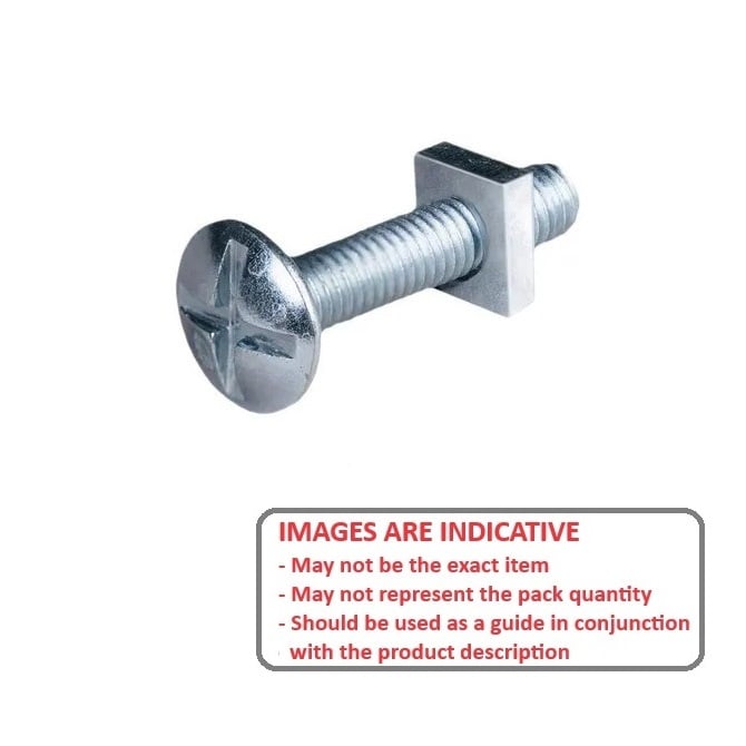 1056913 | SC048W-076-RB-CZ (50 Pcs) --- Roof Bolt Screws - 3/16-24 BSW -4.76mm- 76.2 mm - Zinc Plated Steel