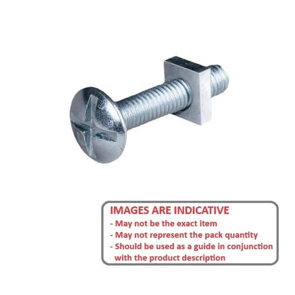 1056913 | SC048W-076-RB-CZ (50 Pcs) --- Roof Bolt Screws - 3/16-24 BSW -4.76mm- 76.2 mm - Zinc Plated Steel