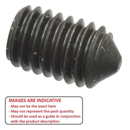 1047719 | SS030M-0250-AS-CP (50 Pcs) --- Cone Point Socket Set Screws - M3 -3x0.5mm- 25 mm - Cone Point - Carbon Steel