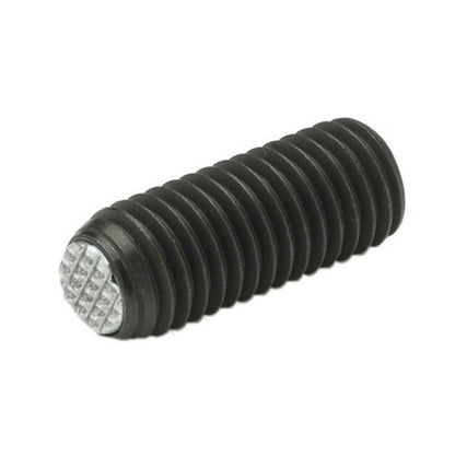 1065745 | SS060M-0096-CS-DKT --- Diamond Knurled Tip Socket Set Screws - M6 -6x1mm- 9.6 mm - Diamond Knurled Tip - Carbon Steel with Alloy Steel SUJ2 HRC 55 -60 tip