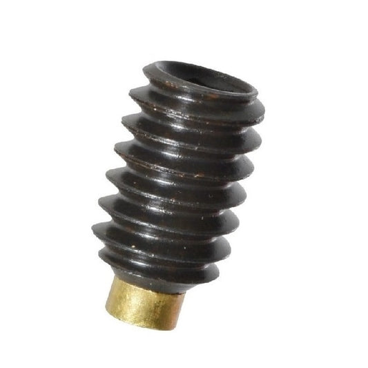 1049765 | SS035C-0064-AS-BT --- Brass Tipped Socket Set Screws - 6-32 UNC -3.5mm- 6.4 mm - Brass Tipped - Carbon Steel