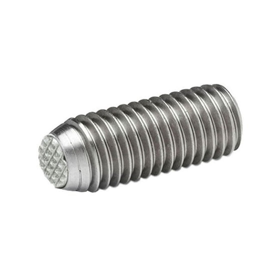 1069292 | SS060M-0246-S4-S440-DKT --- Diamond Knurled Tip Socket Set Screws - M6 -6x1mm- 24.6 mm - Diamond Knurled Tip - 304 Stainless Steel with 440C Stainless HRC 50-55 tip