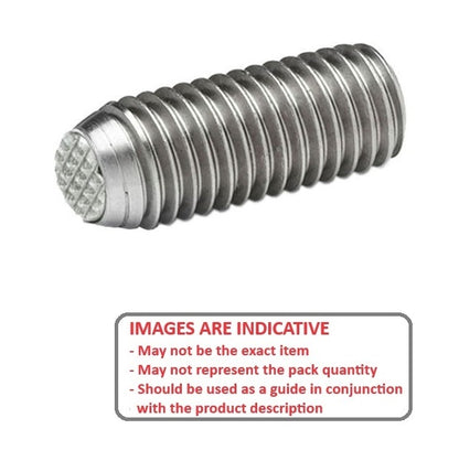 1065744 | SS060M-0096-S4-S440-DKT --- Diamond Knurled Tip Socket Set Screws - M6 -6x1mm- 9.6 mm - Diamond Knurled Tip - 304 Stainless Steel with 440C Stainless HRC 50-55 tip
