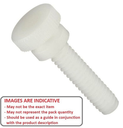 1043350 | THS028C-019-K-NY-WF (10 Pcs) --- Thumb Screws - 4-40 UNC -2.85mm- 19.05x26.19 mm - Nylon (Polyamide 6/6)