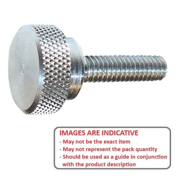 1045197 | THS030M-010-K-3-SHL --- Thumb Screws - M3 -3x0.5mm- 10x17.5 mm - Stainless Steel 303/304 (Similar to A2, 18-8) HRB80