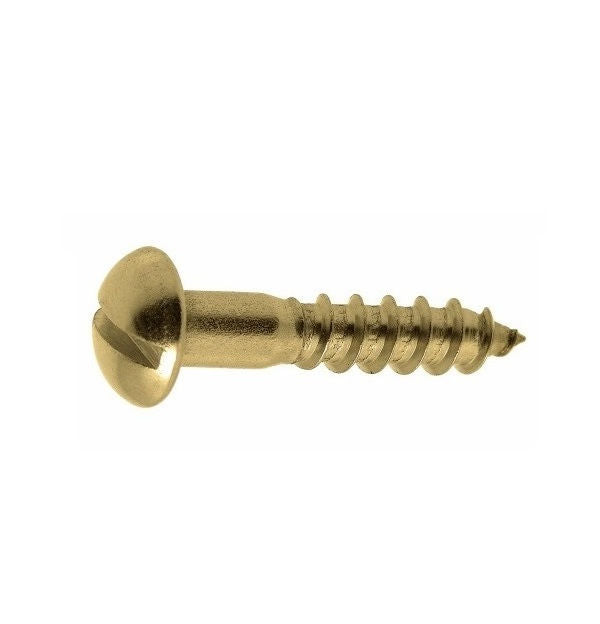 1040546 | SCW0218-0064-RH-SL-BR (10 Pcs) --- Wood Screws - 2.18mm -2 Gauge- 6.35 mm - Brass