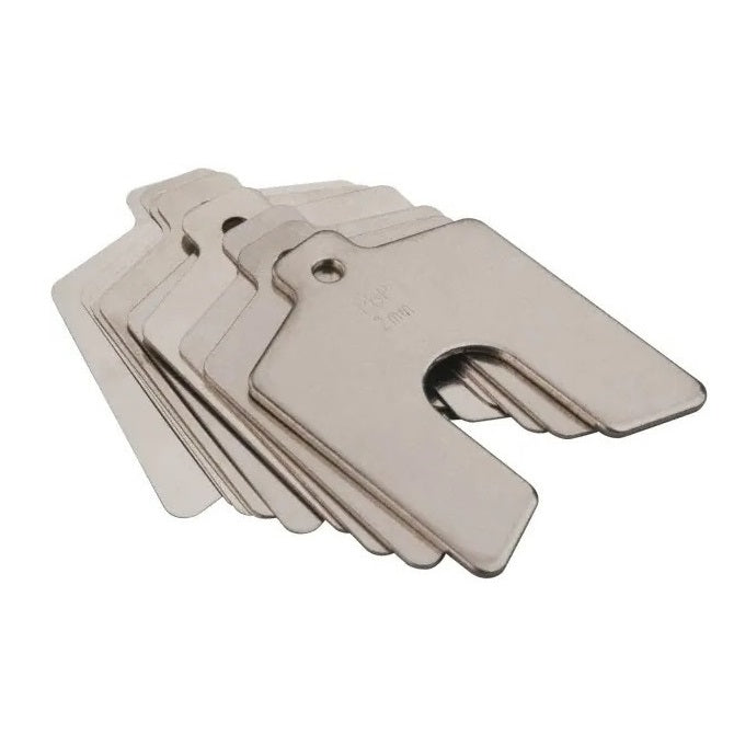 Slotted Shims - Thickness 0.001 inch 0.625 - 2 inch x 2 inch - Carbon Steel