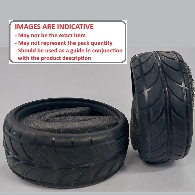 1226922 | TY-XR-063-26-DA (2 Pcs) --- RC Car Tyres Hobby -  Double Arrow Pattern 63x26 mm - Plastic