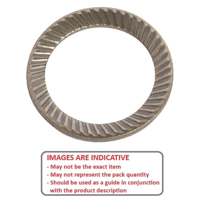1060877 | W0050-LK-009-006-S-CB (10 Pcs) --- Serrated Washers - 5x9x0.6 mm - Carbon Spring Steel Self Finish