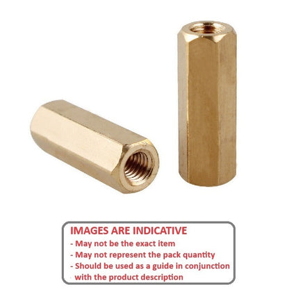 1039186 | SHX-T-0200-05-004-BN (5 Pcs) --- Threaded Spacers - M2 -2x0.4mm- 5x4 mm - Brass