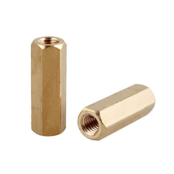 1052885 | SHX-T-0400-12-007-BN (500 Pcs) --- Threaded Spacers - M4 -4x0.7mm- 12x7 mm - Brass