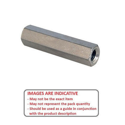 1043772 | SHX-T-0250-08-005-MZ (250 Pcs) --- Threaded Spacers - M2.5 -2.5x0.45mm- 8x5 mm - Steel - Mild S300 Pb Zinc Plated