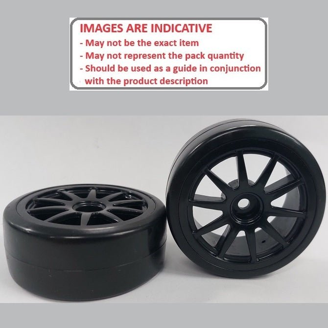 1039488 | WH-XD-063-26-BK-10-BK (4 Pcs) --- RC Car Wheels Hobby - Rim Colour Black 10 Spoke - Black - Plastic
