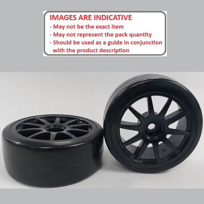 1039488 | WH-XD-063-26-BK-10-BK (4 Pcs) --- RC Car Wheels Hobby - Rim Colour Black 10 Spoke - Black - Plastic