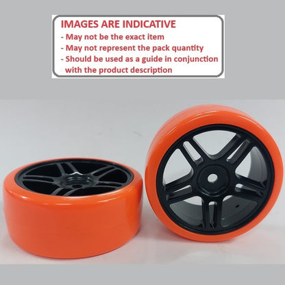 1039096 | WH-XD-063-26-BK-5T-R (3 Pcs) --- RC Car Wheels Hobby - Rim Colour Black 5 Split Spoke - Red - Plastic