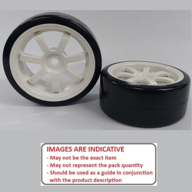 1136686 | WH-XD-063-26-W-7-BK (4 Pcs) --- RC Car Wheels Hobby - Rim Colour White 7 Spoke - Black - Plastic