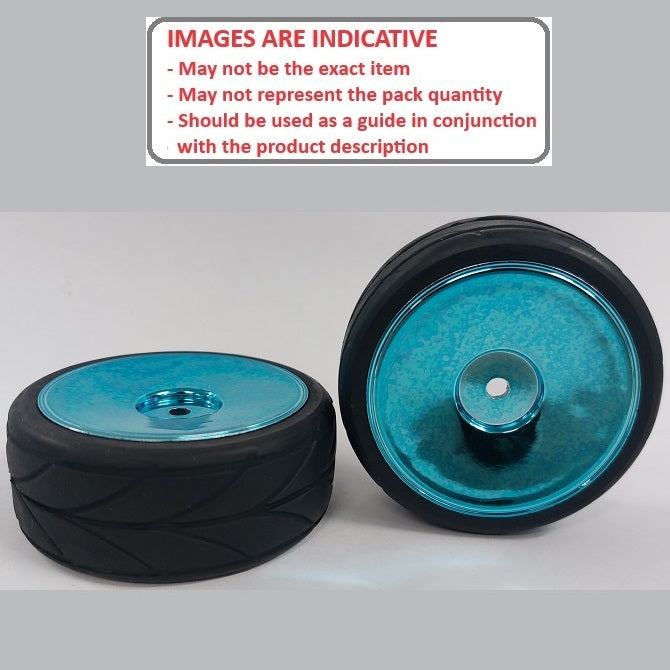 1043580 | WH-XR-063-26-A-BL-SOL (2 Pcs) --- RC Car Wheels Hobby - Rim Colour Blue Solid - Black - Plastic