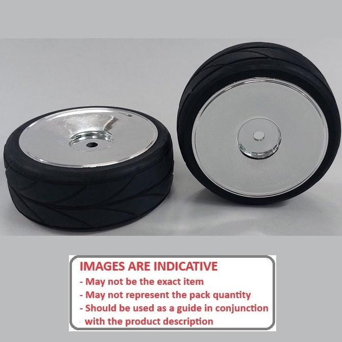 1051130 | WH-XR-063-26-A-BS-SOL (2 Pcs) --- RC Car Wheels Hobby - Rim Colour Bright Silver Solid - Black - Plastic